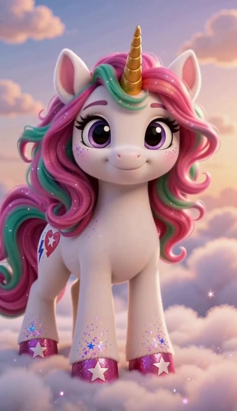 Sunshine the unicorn, portrait
